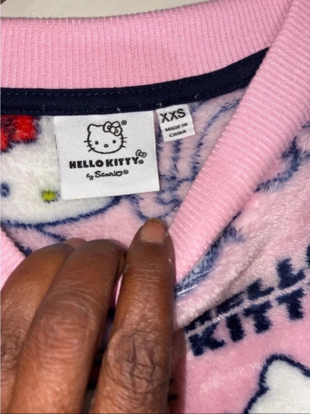 Hello Kitty Pink Plush All-Over Print Crewneck Sweater - Picture 4 of 6